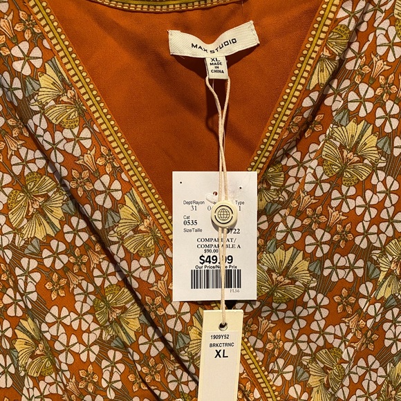 Max Studio Orange Floral Dress - Picture 4 of 4